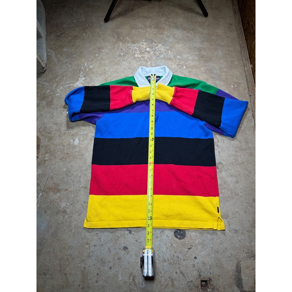 Rowing Blazers Mens Multicolor Striped Rugby Shirt Small Made in Portugal - Picture 5 of 8